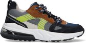 Braqeez 422454-529 Jongens Lage Sneakers - Blauw/Groen/Bruin - Leer - Veters