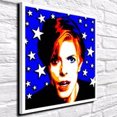 David Bowie Starman Pop Art Poster in lijst - 70 x 70 cm Fotopapier Mat 180 gr Framed - Popart Wanddecoratie