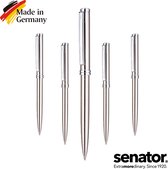 5x Pack Senator Ballpen Steel - Elegante - Langschrijfvulling