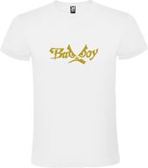 Wit  T shirt met  "Bad Boys" print Goud size S