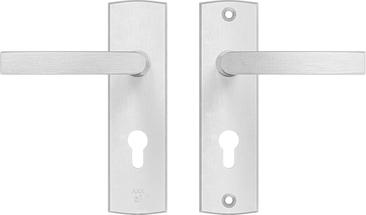 AXA Veiligheidsbeslag (Curve) Kortschild Aluminium geslepen: Kruk-Kruk (Blok) PC72 SKG***
