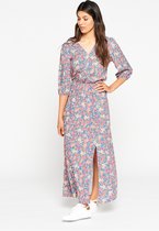 LOLALIZA Maxi-jurk met bloemenprint - Paars - Maat 48