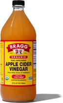 Bragg appelazijn - Troebele appelazijn - Rijk aan gezonde voedingsstoffen - Appelazijn gemaakt van biologisch geteelde appels - Unieke smaak - Rauw en ongefilterd - Fles 946ml