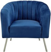 Emerald Velvet Fauteuil - Poten van natuurlijk hout - L 79 x D 70 x H 71 cm - MATHIS