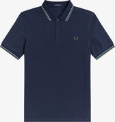 Fred Perry M3600 polo twin tipped shirt - heren polo - Dark Carbon / Ash Blue / Pistachio -  Maat: XXL