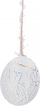 Decoratieve eiren - Kippenei Crackle - 6cm - wit-goud - Paas decoratie - 12 stuks