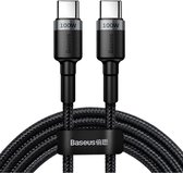 BASEUS 2 meter USB C kabel | Type C naar C | Male to male | USB 3.1 gen 2 | Laadsnelheid 20v / 5A / 100 watt | Power delivery | Nylon mantel | Geschikt voor Samsung, Huawei, OnePlu