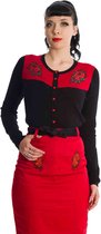 Banned Cardigan -L- BLOOMING ROSE Zwart