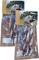 Canine Chews - 2 X 3 Stuks - 12,5cm - Rawhide Twist, Bicolour bicolour & chicken meat, spiral wrapped - Kauwsnack hond - Hondensnack - Kauwstaafjes -