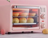 Mini oventje 13 L - camping - vrijstaand -  Hetelucht oventje -  Hetelucht - Bakoven - Roze - 372x295x235mm