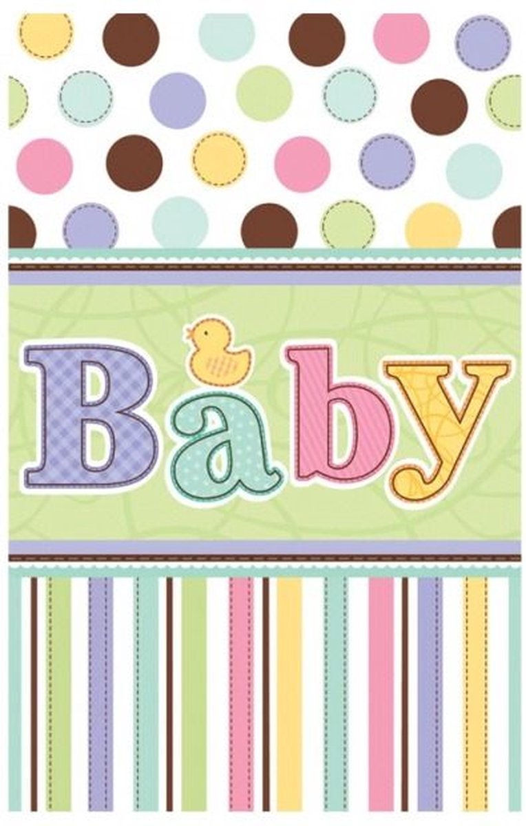 Tafelkleed Baby vrolijk tafelkleed 137 cm x 274 cm babyshower