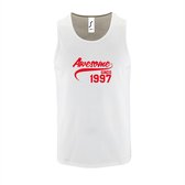 Witte TankTop met " Awesome sinds 1997 " print Rood size L