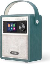 Inscabin P200 Draagbare DAB/DAB+ FM Digitale Radio- Draagbare Draadloze Luidspreker met Bluetooth, Stereo Geluid, Mooi ontwerp, Dubbele Wekker, Oplaadbare Batterij, Subwoofer (Groen)