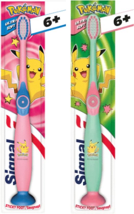 2x Pokemon tandenborstels met zuignap - Ultra soft - Anti-bacterieel - Kids  - Kinderen... | bol.com