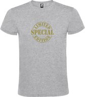Grijs T-shirt ‘Limited Edition’ Goud Maat S