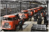 Vintage vrachtwagenfabriek | Aluminium Print | 60 x 90 cm