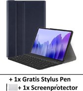 Apple iPad Air 9.7 Keyboard Case - Toetsenbord Hoes - Smart Keyboard Case - Smart Case + Tempered Glas + Touch Pen - Donkerblauw