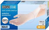 Nitril wegwerp handschoenen Safe Super Stretch - allergievrij zonder rubberversneller - wit - poedervrij maat XL - 100 stuks