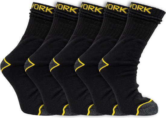 Work werksokken | heren sokken | zwart | 5 paar | Maat: 43-46 - Work