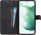 AZNS Samsung Galaxy S22 Plus Hoesje Wallet Book Case Kunstleer Zwart