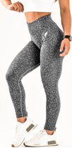 Wild animal sportlegging dames - squat proof, stylish animal print & high waist - grey/grijs