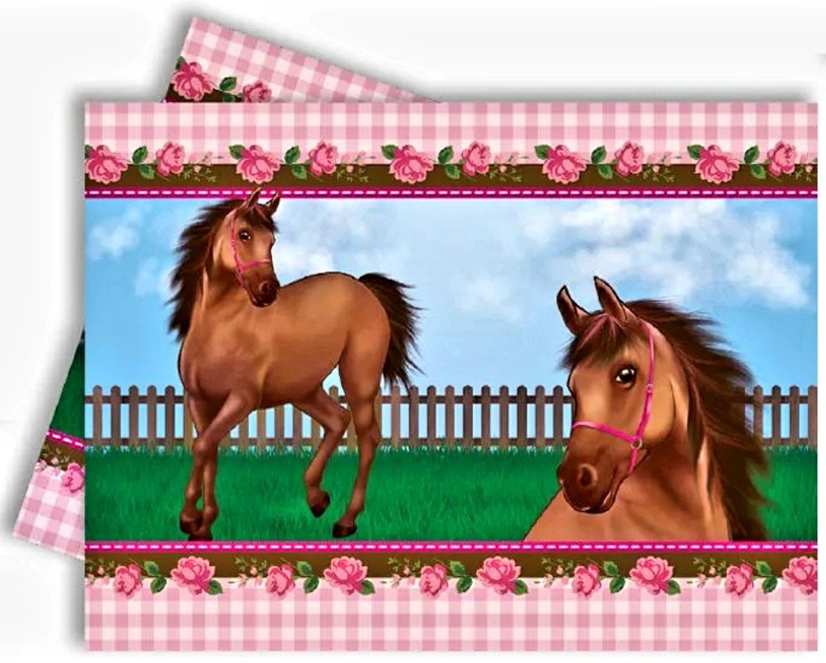 Tafelkleed Paarden - 120 x 180 cm - Verjaardag - Feest