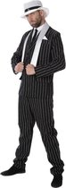 Karnival Costumes Verkleedpak Gangster Heren Carnavalskleding Heren Carnaval - Polyester - Zwart - Maat S - 4-Delig Broek/Jas/sjaal/Hoed