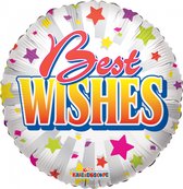 Kaleidoscope Folieballon Best Wishes Stars 46 Cm Wit/geel/rood