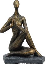 Sculptuur Yoga - rust - 14x10x20 - polyresin - brons kleur