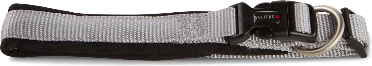 Wolters Cat&Dog Wolters Professional Comfort Halsband Zilver/Zwart | GR.2 | 30-35cm x 25mm | Veilige sluiting | Anti-trekbelasting