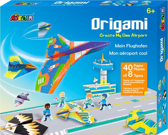 Avenir Origami: MY OWN AIRPORT, 40 avions, 8 modèles, 3 pièces, en boîte, 6+