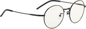 Gunnar - Ellips - Blauwe anti-lichtbril - Zwart metalen montuur en heldere lenzen - filter 35%