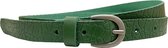 Arrigo - Tailleriem Dames - Riem Dames - Groen Leer - 2 cm brede riem