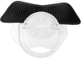 Baby Fopspeen Soft Silicone - Babytether - 0-6 maanden - Newborn fopseen - Zwart vierkant