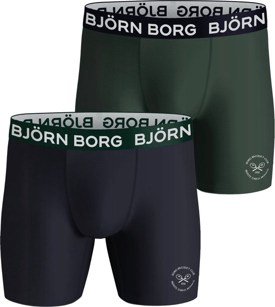 Bjorn Borg Heren 2-pack Sportondergoed Donkerblauw/Donkergroen S | bol.com