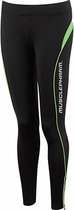 Womens Detailed Tight Black-Lime Green (MPLPNT465) S