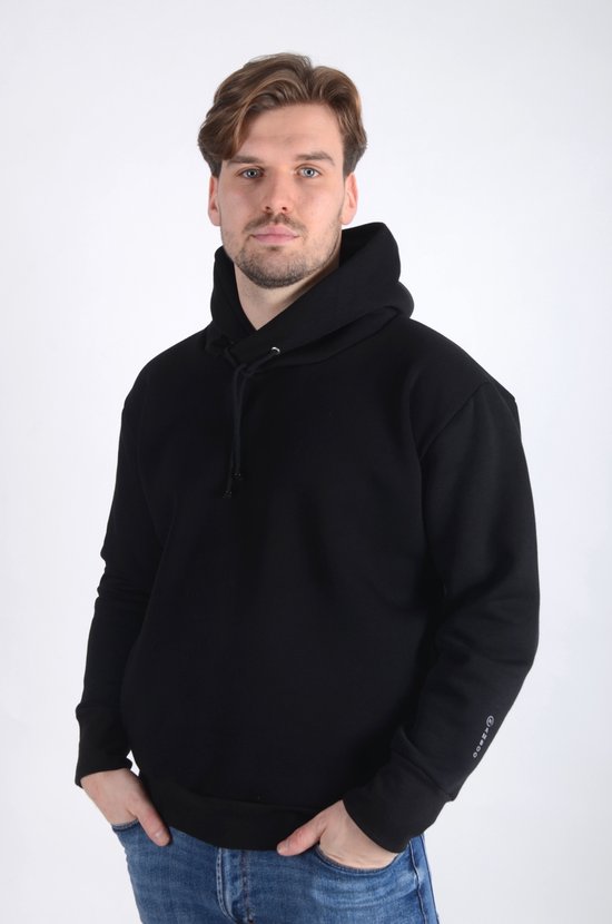 Heren Hoodie Sweater mannen Trui Zwart M By MAMBOO bol