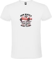 Wit t-shirt met " Vintage cars Iron Wheels 1946  "  size XXL