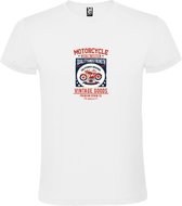 Wit t-shirt met "Vintage Old School Motorcycle California Original " size XL