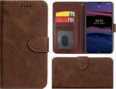 Hoesje Nokia G300 - Bookcase - Pu Leder Wallet Book Case Bruin Cover