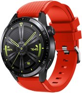 Siliconen Smartwatch bandje - Geschikt voor  Huawei Watch GT 3 46mm siliconen bandje - rood - Rood - Strap-it Horlogeband / Polsband / Armband