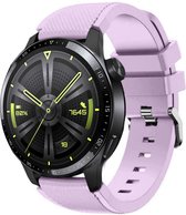 Siliconen Smartwatch bandje - Geschikt voor  Huawei Watch GT 3 46mm siliconen bandje - lila - Lila - Strap-it Horlogeband / Polsband / Armband