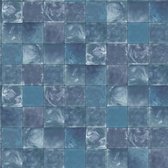 Evergreen - Behang - Tegeltjes - Behang Woonkamer - Vliesbehang - Blauw - 0,53x10.05m