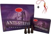 Doos met 12 pakjes - Wierook - Wierookkegeltjes - Kegeltjes - Kegels - Incense Cones - Anti Stress - 120 Kegeltjes + Gelukspoppetje