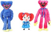 Huggy Wuggy Knuffel - Poppy Playtime - Kissy Missy - 40 cm - Extra Zacht - 3 Stuks - Roze, Blauw, Meisje