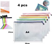 4 WATERBESTENDIGE ZAKJES/pouches met Rits - 4 Verschillende Kleuren - RANDOM MIX