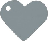 Pak met 10 kleine hartvormige kaartjes/tags van 4 x 4 cm zilver - kaartje - tag - hart - valentijn - liefde - zilver - jubileum