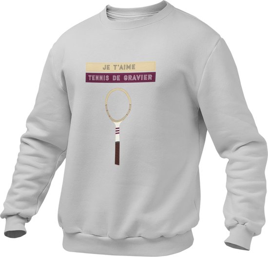 Tennis trui unisex - Je t'aime tennis de gravier