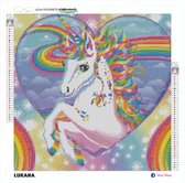 Lukana® Eenhoorn  - Diamond painting - Vierkant steentjes - 40x40cm - 41 kleuren! - 5D - compleet set - ontspannen - kinderen - volwassenen