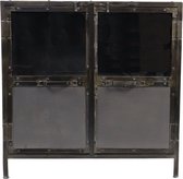 HSM Collection - Vitrinekastje Brooklyn - 90x40x90 - Natural Steel - Ijzer/glas